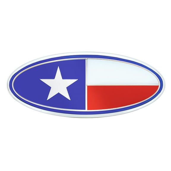 Peterbilt Texas Flag Chrome Metal Front Hood Emblem 7 7/8 inch x 3 1/4 inch