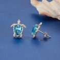 thumbnail image 4 of Arete de Tortuga Bañado en Plata, 4 of 9