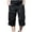 Black, variant on Jgppe Men's Capri Pants Cotton Loose Lightweight Elastic Waist Casual Below Knee Shorts Cargo Short with Pockets