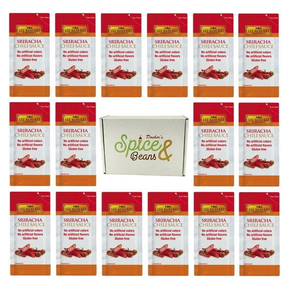 Lee Kum Kee Sriracha Chili Sauce 8 mL Packets | Hot Sauce, Gluten Free, No Artificial Colors Or Flavors - Pack of 40