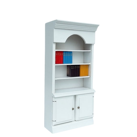 Sinyiin Detailed 1/12 Miniature Bookcase Library Furniture Realistic Doll House Display