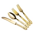 thumbnail image 2 of 80 Pieces Gold Plastic Silverware - Gold Disposable Flatware, Extra-Heavyweight Plastic Cutlery Set, Includes 40 Forks, 20 Spoons, 20 Knives - Posh Setting, 2 of 2