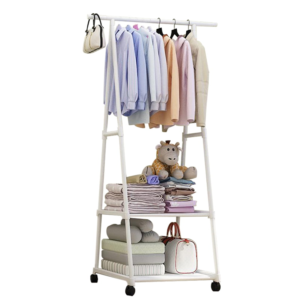 Clothes Rack on Wheels, Stainless Steel Rolling Garment Rack with with