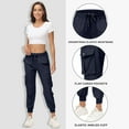 thumbnail image 4 of Puntoco Pants for women Pants for Women Baggy Cargo Pants Drawstring Trousers Low Rise Loose Jogger Sweatpants Dark Blue 2(XS), 4 of 8