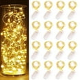 thumbnail image 2 of Gustave 6PCS 20 LED Copper String Fairy Lights Wire Wedding Christmas Party Bedroom Patio Decor Battery Operated - Warm Light - 6.56ft/2m, 2 of 9