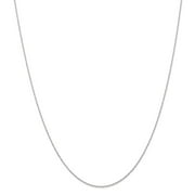 DISCOUNT JEWELERS Real 14kt White Gold .6 mm Carded Cable Rope Chain; 24 inch; for Adults and Teens; for Women and Men