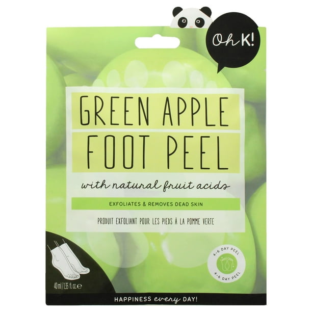 Mascarilla exfoliante para pies Oh K! Apple verde, unisex, 1 par