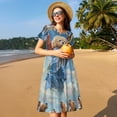 thumbnail image 4 of Lsque Dog Angel Ascension Print Women's Casual Dress T-Shirt Summer Short Sleeve Scoop Neck Swing Dresses, 4 of 6