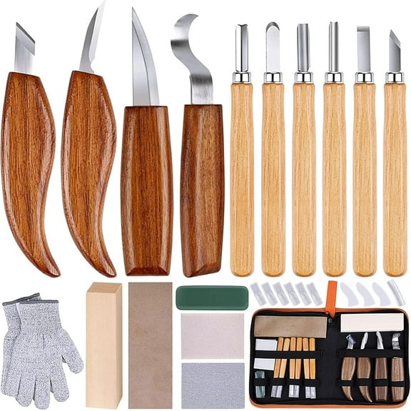 26PCS Hand Carving Tool Set Wood Carving Knife Kit for DIY Sculpture Carpenter