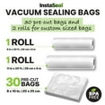 thumbnail image 2 of InstaSeal Clear BPA-Free 2 Rolls and 30 Pre Cut Vacuum Sealer Bags PA+PE Food Storage Freezer Safe, 2 of 6