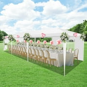 COBIZI 10x30 Party Canopy Tent with 8 Removable Sidewalls, Waterproof Outdoor Shelter for Weddings and Events, White