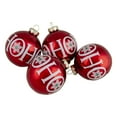 thumbnail image 2 of Northlight Set of 4 Red Ho Ho Ho Glass Ball Christmas Ornaments 3.25-Inch (80mm), 2 of 5