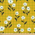 thumbnail image 2 of Ambesonne Springtime Fabric by the Yard Upholstery, Simple Flowers Pattern, 10 Yards, Earth Yellow Dark Grey, 2 of 5