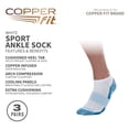 thumbnail image 2 of Calcetines deportivos unisex con ajuste de cobre hasta el tobillo para adultos, blancos, 2 of 5