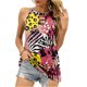 thumbnail image 4 of Moda mujer Casual sin mangas cuello redondo impreso chaleco señoras Tops ahueca hacia fuera la blusa Pompotops  lopia992012, 4 of 8