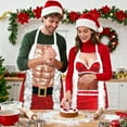 thumbnail image 4 of Santa Style Couple Aprons for Festive Holiday Cooking with Decorative Trim and Belt Buckles, 4 of 7