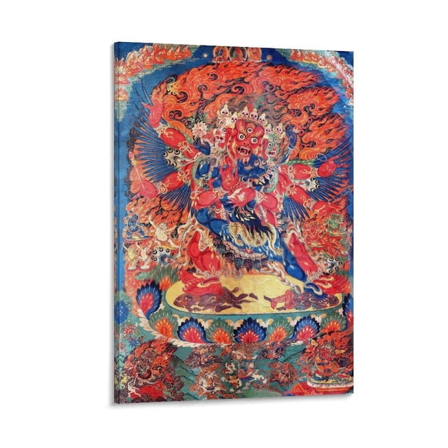 Póster de pintura tibetana Thangka Chakrasamvara (3), pintura sobre lienzo, póster de arte de pared, impresión de imagen de desplazamiento, decoración de paredes de sala de estar, carteles para el