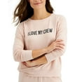thumbnail image 2 of FAMILY PJs Sets Pink Stretch Printed Long Sleeve Crew Neck Lounge Sleepwear  Size M, 2 of 3