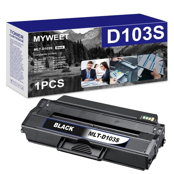 MLT-D103S 1 Pack Black Toner Cartridge Compatible for Samsung 103S MLTD103S MLT D103S for ML-2951ND 2951D 2950ND 2955ND 2955DW 295x SCX-4728FD 4729FW 4729FD 470x 472x Printer High Yield Ink