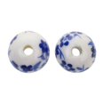 thumbnail image 6 of Pack of 20 Floral Ceramic Porcelain Spacer Loose Beads for Jewelry Making DIY - Blue, 6 of 8