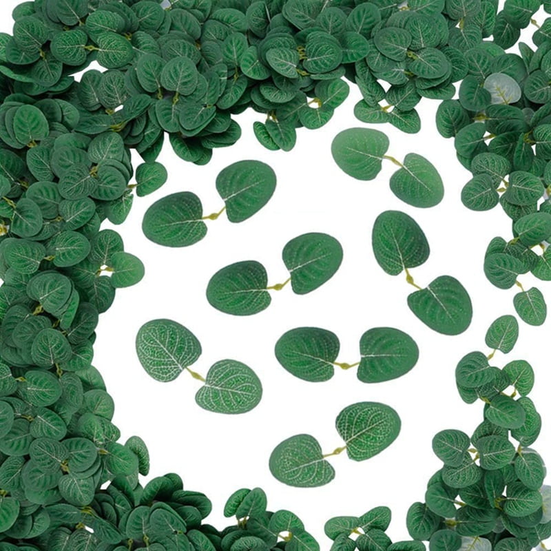 300 Pairs Artificial Eucalyptus Leaves Green Silver Leaves for DIY