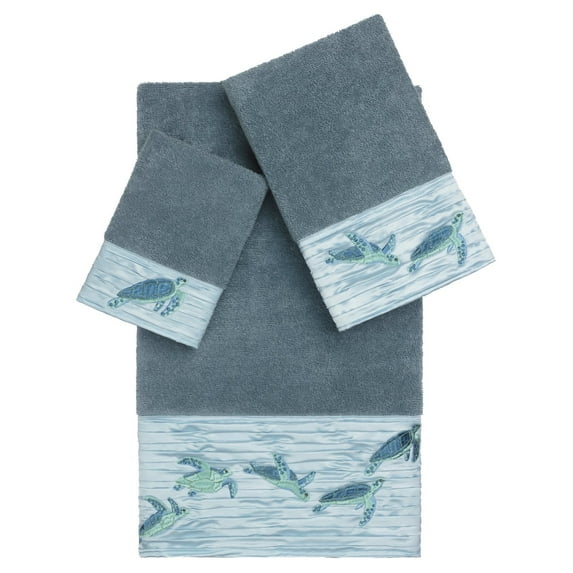 Linum Home Textiles Mia 3 Piece Embellished Turkish Cotton Towel Set