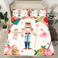 thumbnail image 2 of Feelyou Christmas Gift Twin Sheet Sets, Funny Nutcracker Twin Fitted Sheet, Western Festival Flat Sheet, Microfiber Bedroom Decor,3-Piece, 2 of 7