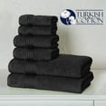 thumbnail image 5 of 100% Turkish Cotton 6 Pcs Bath Towel Set, Luxury Bath Towels for Bathroom, Soft & Absorbent Bathroom Towels Set (2 Bath Towels, 2 Hand Towels, 2 Washcloths), Black, 5 of 7
