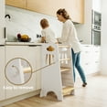 thumbnail image 3 of KORIMEFA Toddler Standing Tower - Adjustable Height Toddler Kitchen Stool Helper - Ideal Kids Kitchen Step Stool for Learning New Skills, 3 of 14