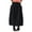 Black, variant on Hpapadks Women's Skirts Fall Winter Vintage Midi Long Elastic Waist Solid A Line Pleated Skirt Black L