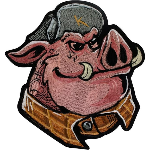 Wild Boar Patches Iron on Patches for Jacket Punk Patches Backpacks Embroidered Patch Motif Applique 1piece