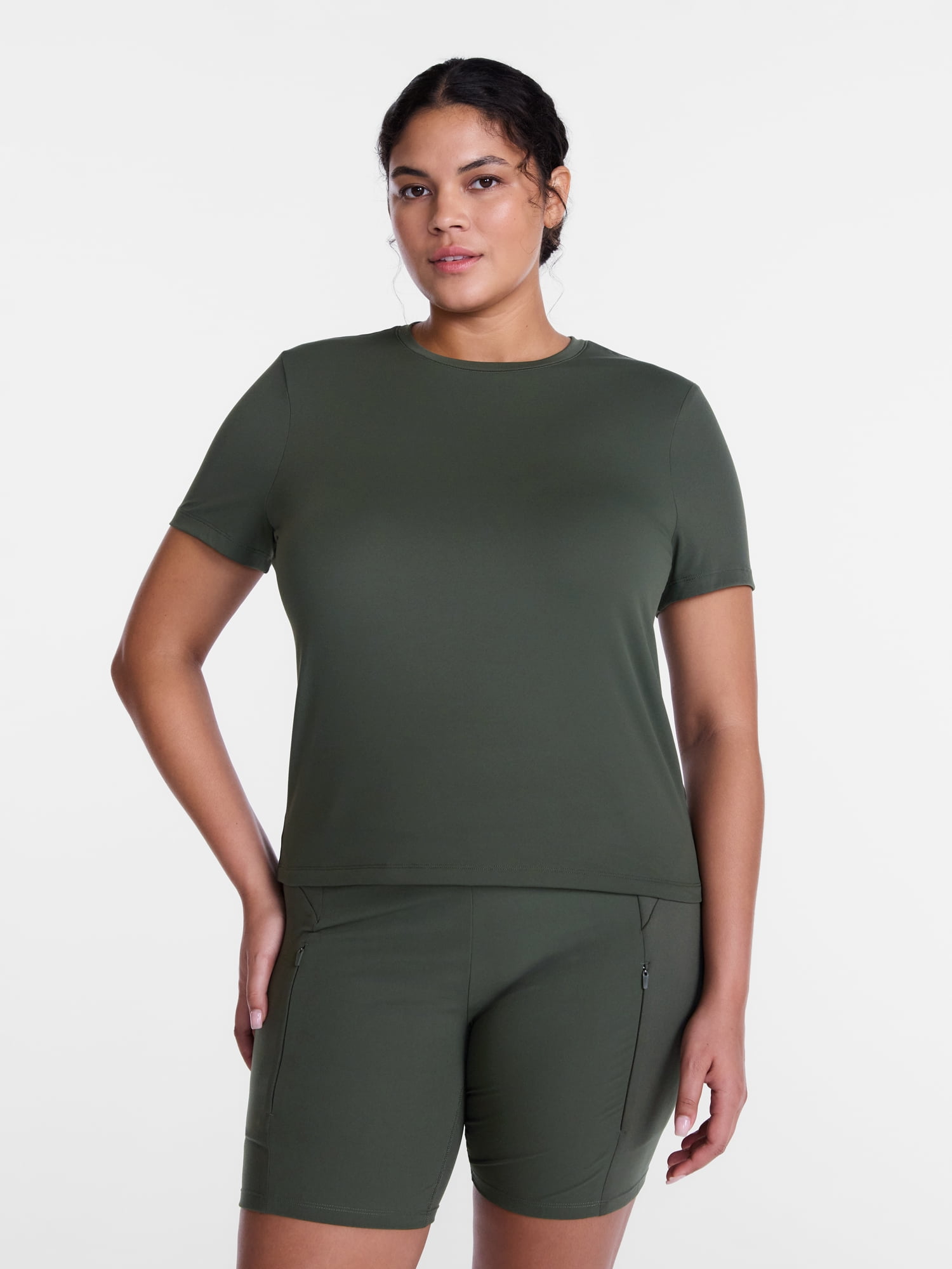 Avia Women's and Women's Plus SoftSculpt Tee with Short Sleeves, Sizes XS-4X