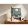thumbnail image 2 of Voyageurs National Park Winter Canoe Poster Lake and Forest Night Scene Red Canoe Print Winter Wonderland Art Cabin Decor Nature Wall Art, 2 of 3