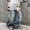 X-360Navy, variant on YMNXA Children Kids Girls Denim Pants Elastic Waist Wide Leg Straight Fit Ripped Comfortable Fashion Jeans Trousers For Daily Wear,Navy,5-6 Years