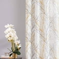 thumbnail image 5 of Decoultimatex Yellow Gray Sheer Curtain for Living Room Grey Tree Branches Print Window Curtain Panels Set Linen Textured Semi Sheer Drapes for Bedroom, Grommet, 52"x84"x2, 5 of 6