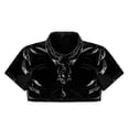 thumbnail image 5 of Men Sexy Leather Shirt, Glossy PVC Leather, Plus Size 3XL, Short Casual Shirt for Male, 5 of 6
