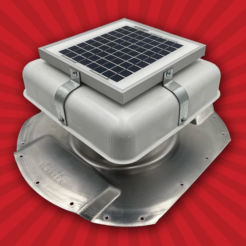 Solar RoofBlaster for Conex Containers with 6.5" ribs (White) | Solar Roof Vent | Solar Roof Fan | Exhaust Fan