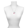 thumbnail image 2 of Delight Jewelry Silvertone Large 3-D Hot Pink Strawberry with Crystals She is Clothed in Stength and Dignity Charm Necklace, 20"+3", 2 of 4