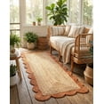 thumbnail image 4 of Sivi 2 x 5 Feet Handmade Scallop Braided Jute Rug - Natural Jute Runner Rug, 4 of 15