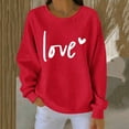 thumbnail image 2 of BLVB Valentines Day Shirts Women Valentine Crewneck Sweatshirts Love Heart Graphic Sweaters Valentine's Long Sleeve Tops, 2 of 3