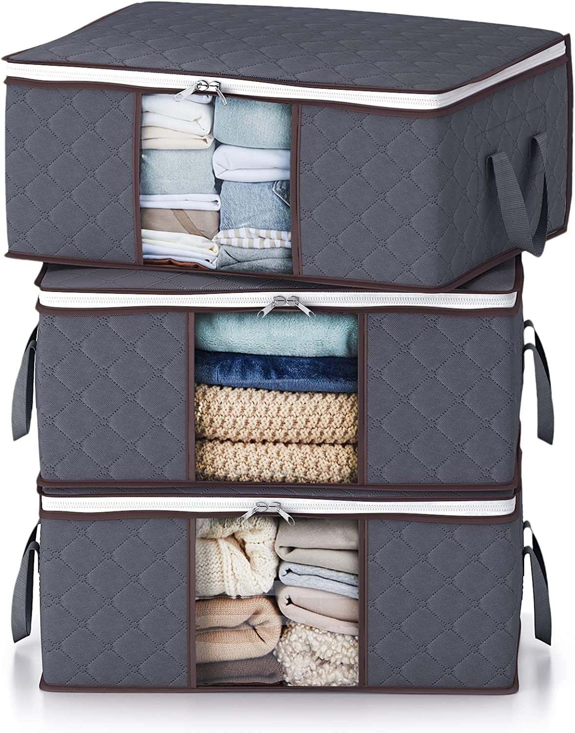 Lifewit 35L Clothes Storage Bag Organizer with Clear Window & Handle ...
