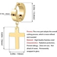 thumbnail image 2 of pares de pendientes con bisagras cruzadas para hombre, pendientes de aro con cruz de arce inoxidable para hombres y mujeres, plata, oro, negro, 2 of 5