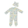 ChickPea Baby Infant Gender Neutral Unisex 2PC Footed Coverall Set W/ Zipper Newborn-9 Months