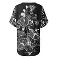thumbnail image 5 of WXLWZYWL Women's Loose Tops Crewneck Print Tees Short Sleeve T Shirt Blouse Loose Tops Black, 5 of 5