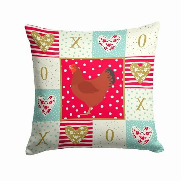 New Hampshire Red Chicken Love Fabric Decorative Pillow