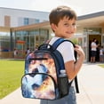 thumbnail image 4 of HUIACONG Galaxy Lightning Soccer Kids School Backpack 13.5 Inch Water Repellent Sturdy Bookbag with Adjustable Cushion Straps Multiple Pockets Large Capacity Lightweight Bag for Primary School Boys, 4 of 7