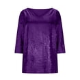 thumbnail image 5 of AnuYalue Sequins Tops for Women 3/4 Sleeve V Neck Blouses Casual Shirts Fashion Party Holiday Shirt Tunic Tshirt, 5 of 7
