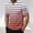 Orange, variant on COSFO Men's T-Shirts Henley Short Sleeve Casual Tops Loose Button Pullover Striped Gradient Mens Graphic Tees