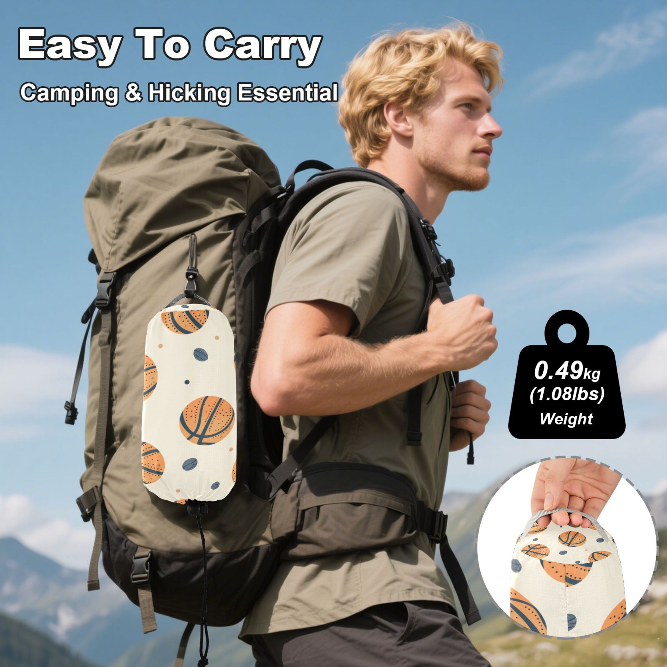 Hammock Camping Hammock Nylon Portable Hammock Travel Camping Hammock Cartoon Basketball