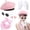 Pink, variant on Women 1980s Cosplau Outfit Accessories Beret Hat Glasses Heart Earring Scarf Gloves for Theme Party
